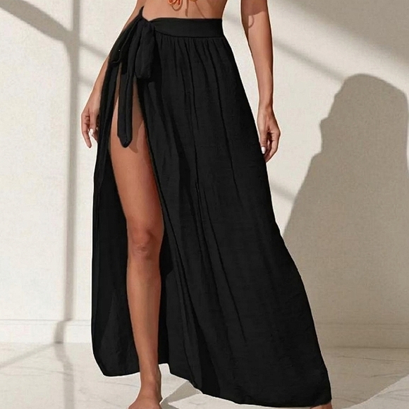 ‼️NEW‼️Elegant Black Maxi Cover Up - Picture 1 of 7